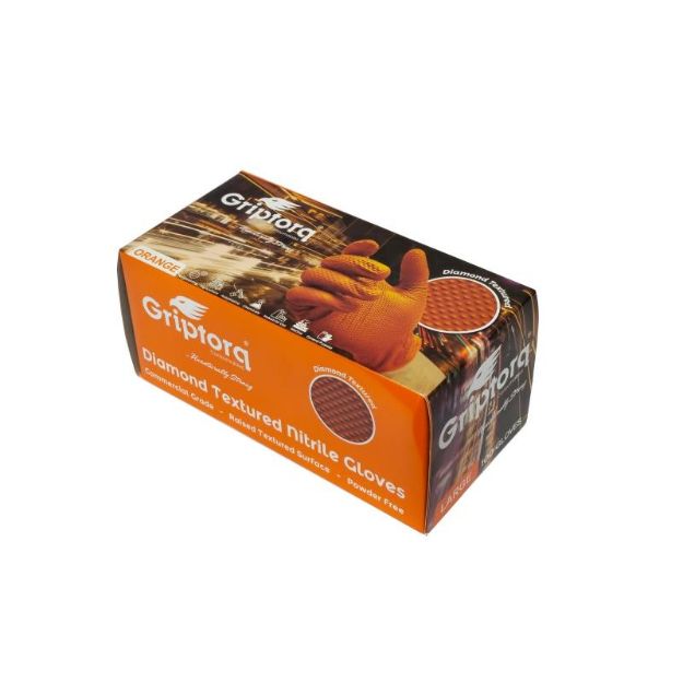 GRIPTORQ NITRILE DIAMOND GRIP GLOVES (BOX/100)
