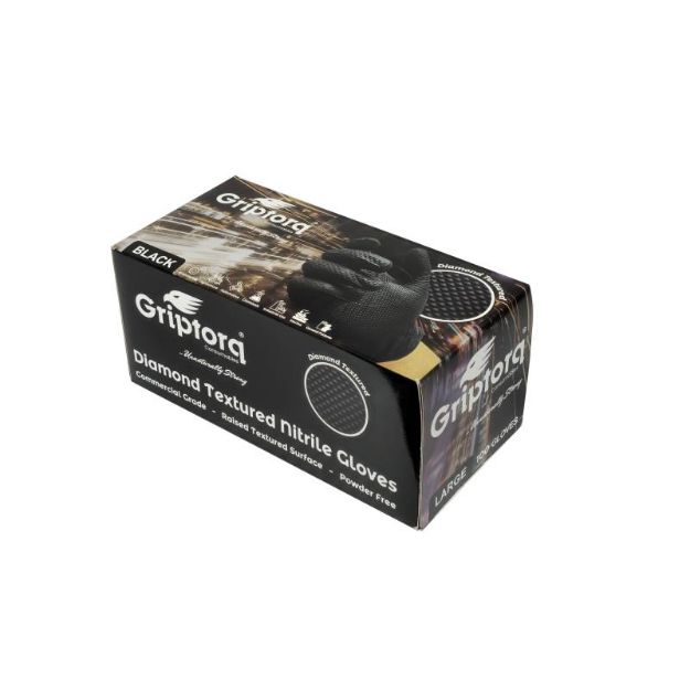 GRIPTORQ NITRILE DIAMOND GRIP GLOVES (BOX/100)