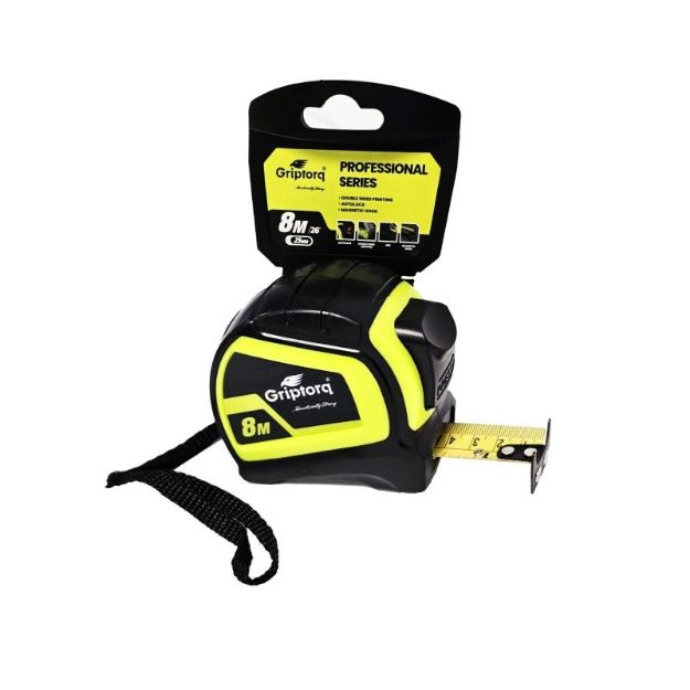 TAPE MEASURE 8M X 25MM GRIPTORQ PROFESSIONAL