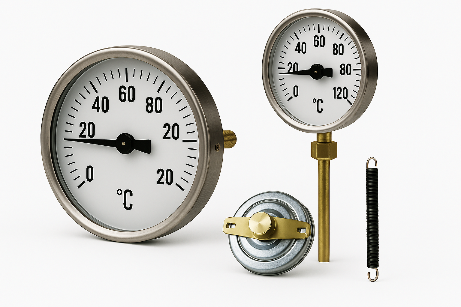 TEMPERATURE GAUGE, 63MM DIAL, 1/2
