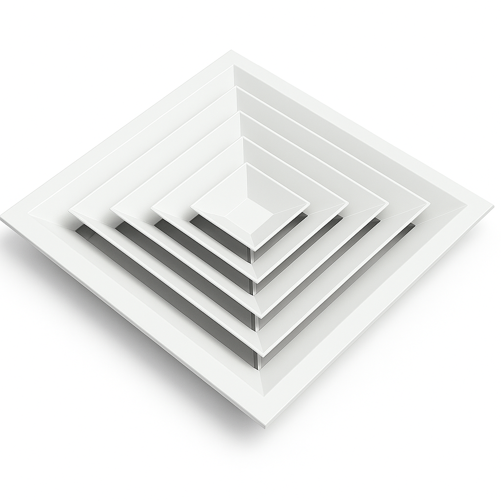 Complete Diffuser Electrical LFD SQUARE CEILING DIFFUSER COMPLETE WITH OBD RAL 9010 – McCaig Collim