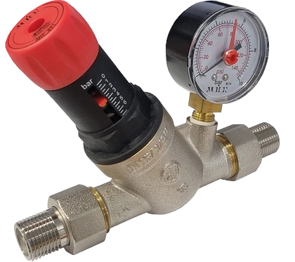 ART671 DZR BRASS PRESSURE REDUCING VALVE C/W GAUGE