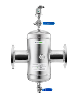 FABRICATED PRODUCTS MAGNETIC MICROBUBBLE DE-AERATOR COMBINED AIR AND DIRT SEPARATOR STAINLESS STEEL