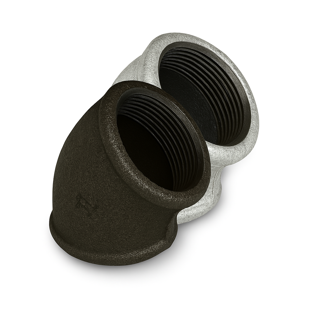 TSP FIG 120 FF 45 DEG ELBOW MALLEABLE FITTING